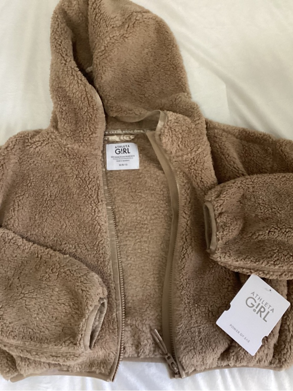 Athleta Girl Tan Sherpa Hooded Jacket
